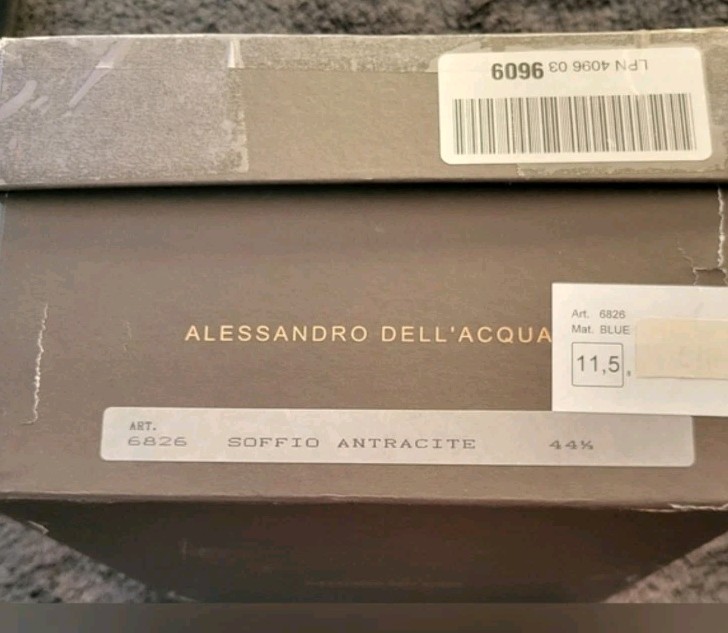 Allessandro DEIl’ Acqua Cap Toe Dress Mens 11.4 USA 44.5 EUR Made In 🇮🇹