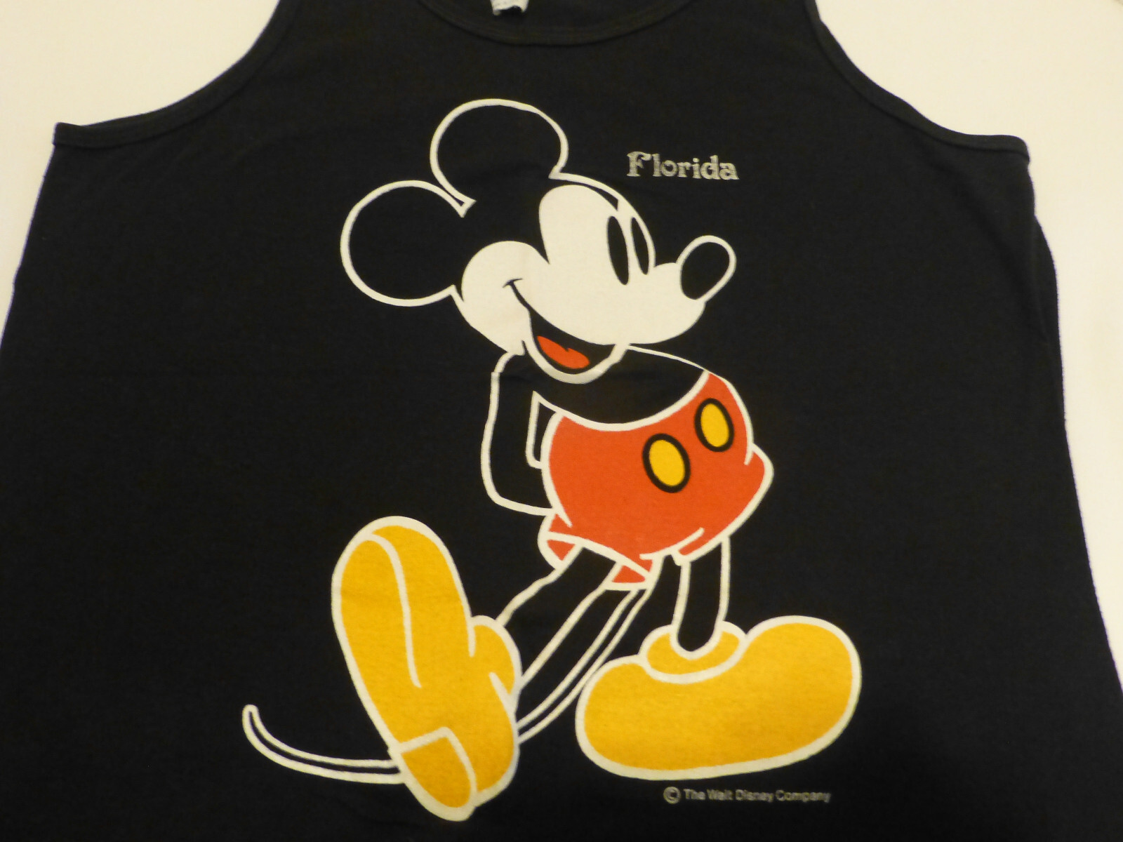 Vintage 80’s Mickey Mouse Black Tank Top XL Disney USA Ched by Anvil Unisex