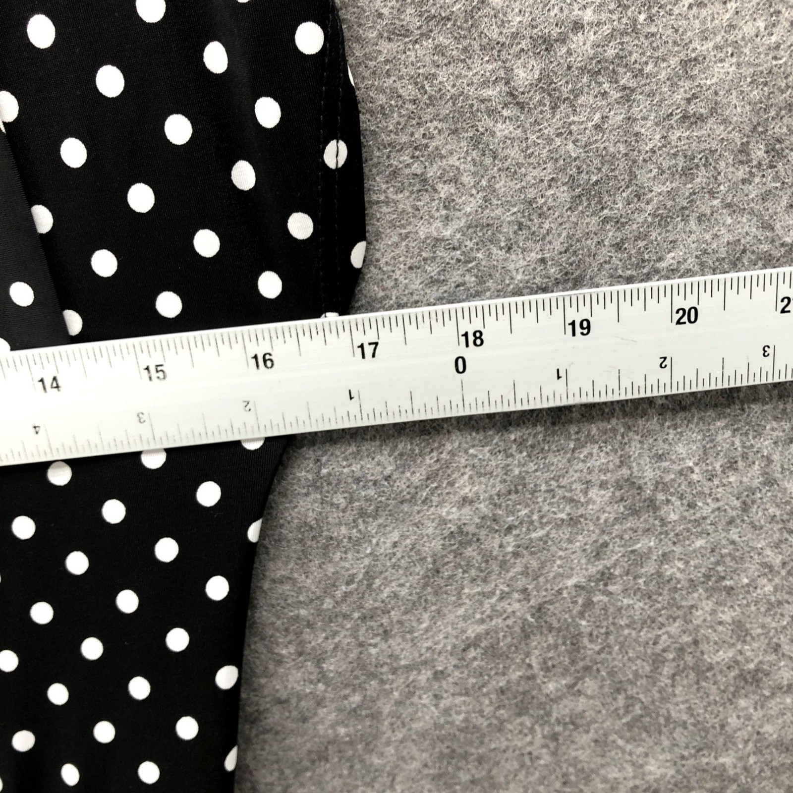 Folter Polka Dot Tie Neck Dress L Black White Polka Dot Cap Sleeve Jersey Punk