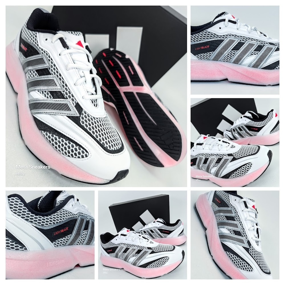 Adidas US 13 Men’s White Black Red Retro Lifestyle Lightblaze Glow JS2061 NIB