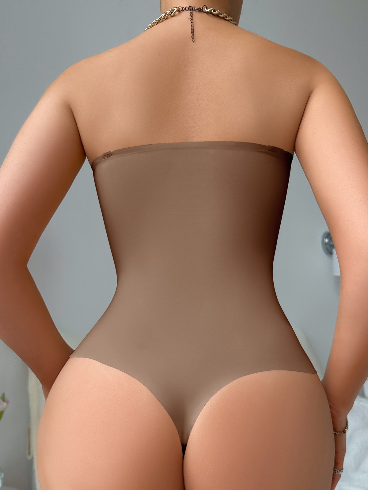 Ladies Bodysuit Adjustable Invisible Straps Anti-Slip Strip Tummy & Waist Shape