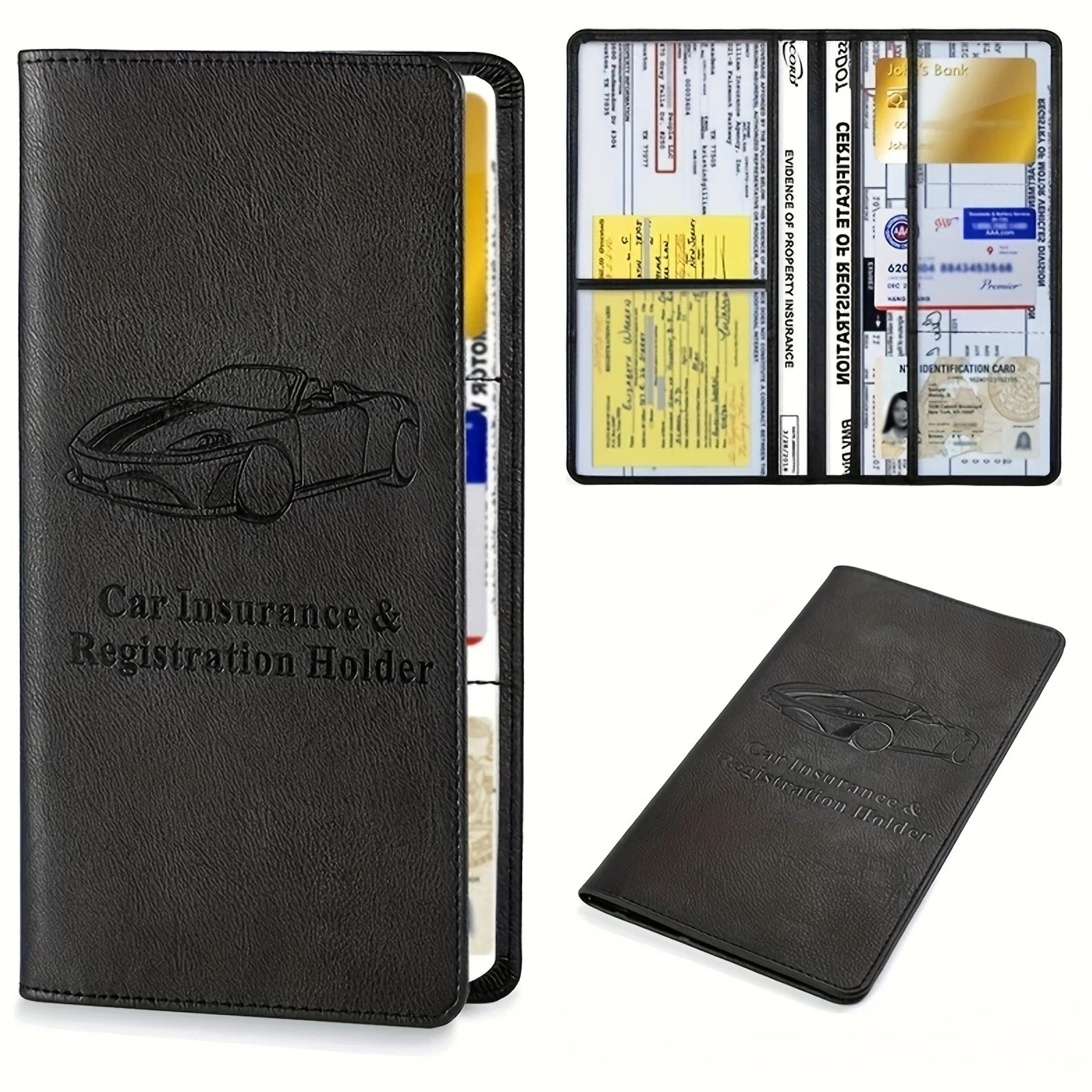 Car Insurance & Registration Holder – Auto Document Organizer for Vehicle Papers