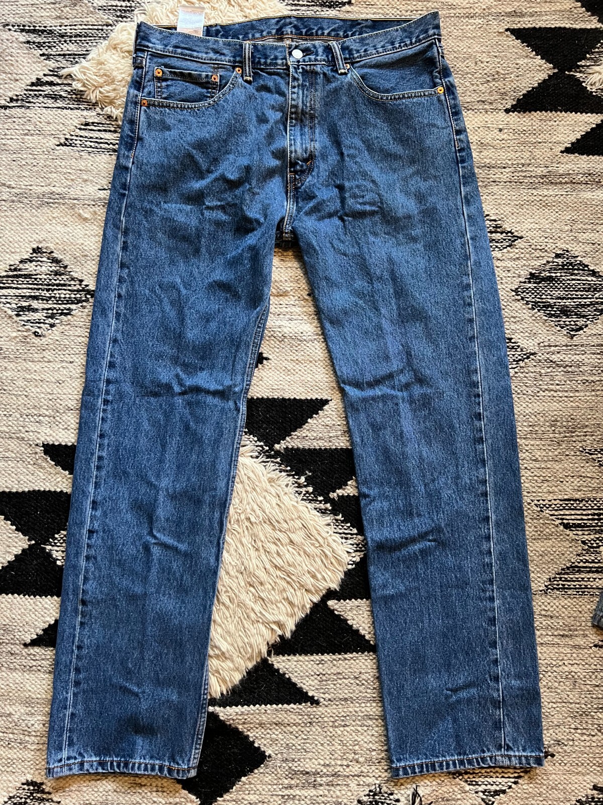 Levis 505 Jeans Mens Size 38 Denim Regular Straight Fit Button Zip Fly Pockets