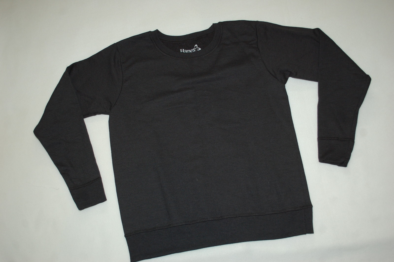 Womens BLACK SWEATSHIRT Crew Neck S 4-6 M 8-10 L 12-14 XL 16-18 XXL 20-22