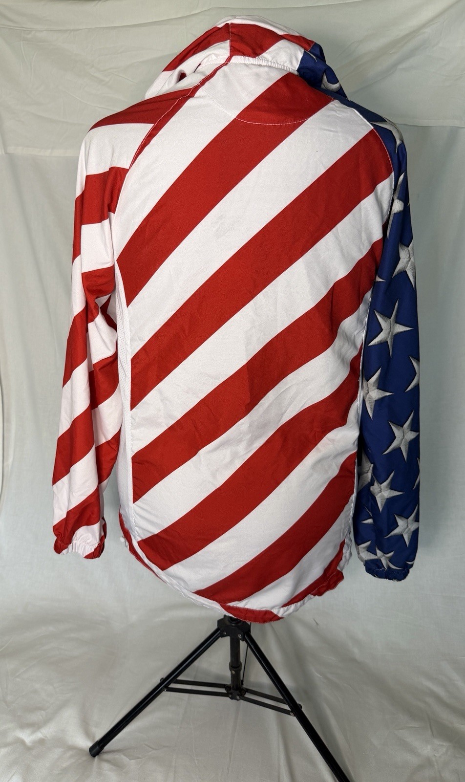 Brooklyn Cloth American Flag Patriotic Full Zip Hoodie Windbreaker JacketMedium