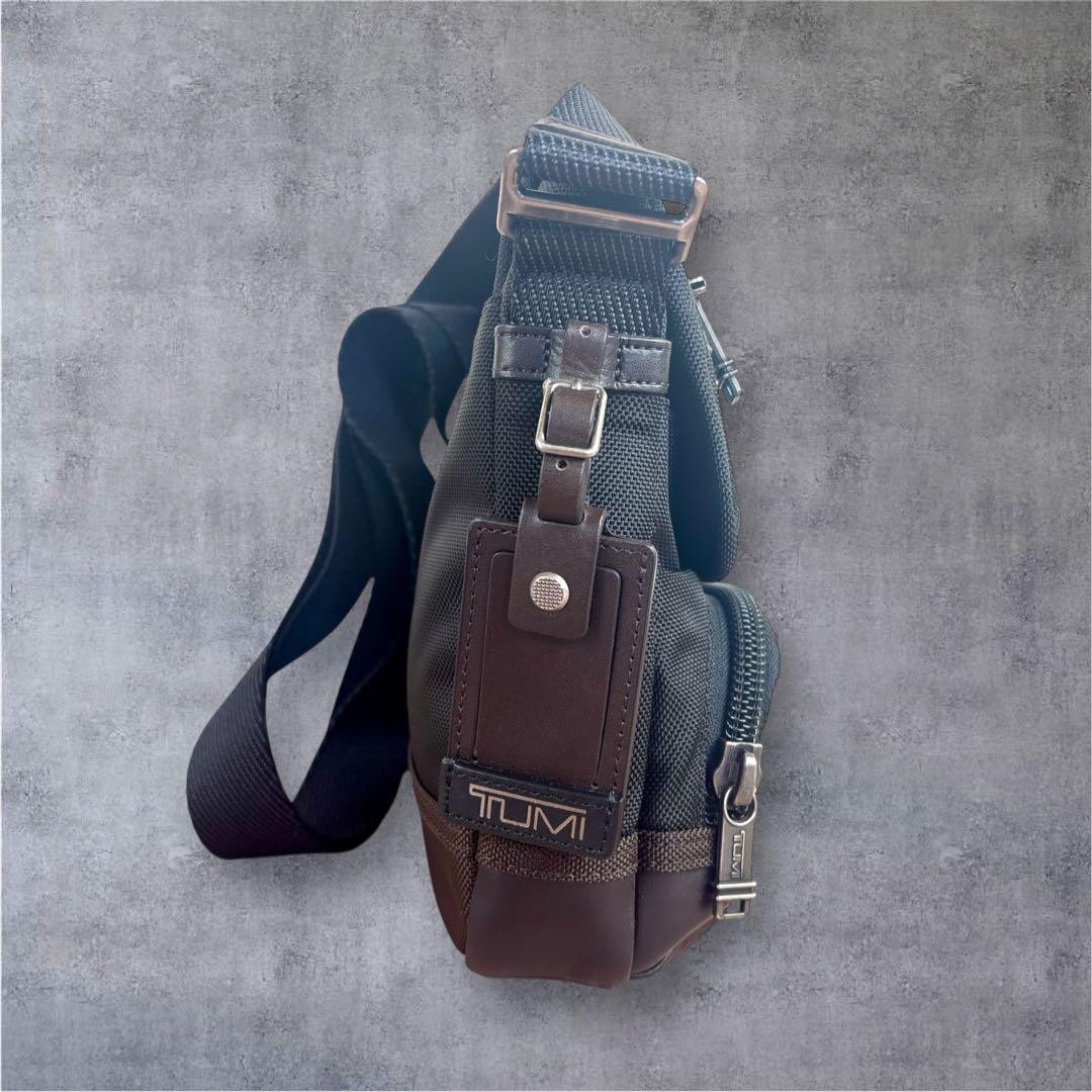 TUMI Alpha Bravo Barstow Crossbody Bag Nylon Leather Men Black Dark Brown