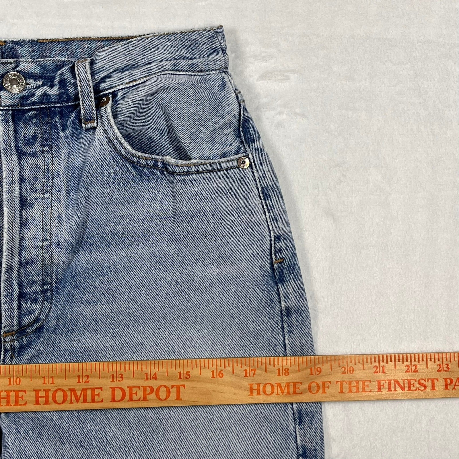 Agolde Riley High Rise Straight Crop Jeans Light Indigo Raw Hem Women’s 27×26