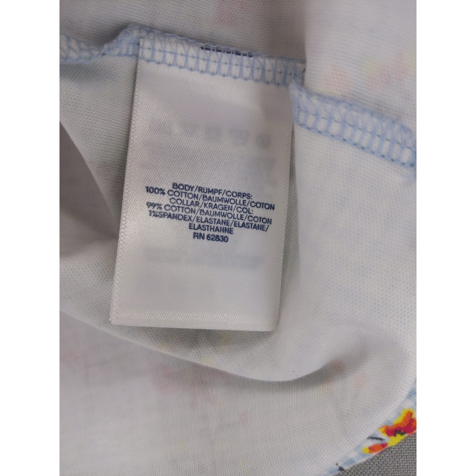 Lands’ End Polo Shirt Womens S Blue Floral Gingham 3/4 Sleeve Cotton Blend
