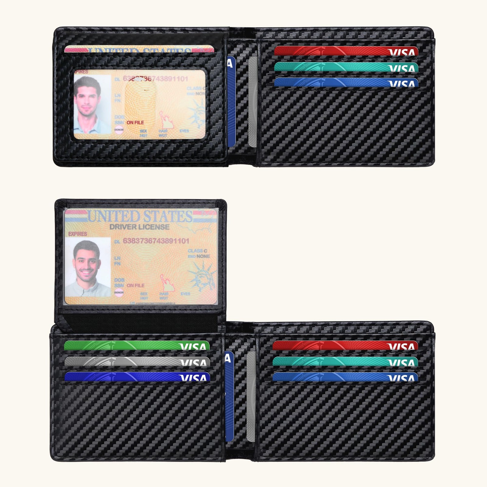 Tipmile Wallet for Men Slim RFID Blocking 4.3 x 3.15 x 0.6 inches, Black