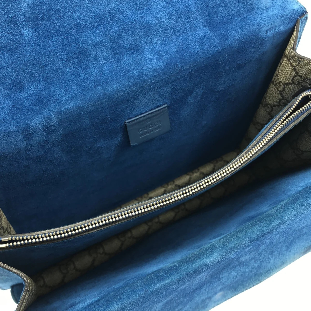 Gucci 403348 Dionysus GG Supreme PVCSuede Embroidered Chain Shoulder Bag Used
