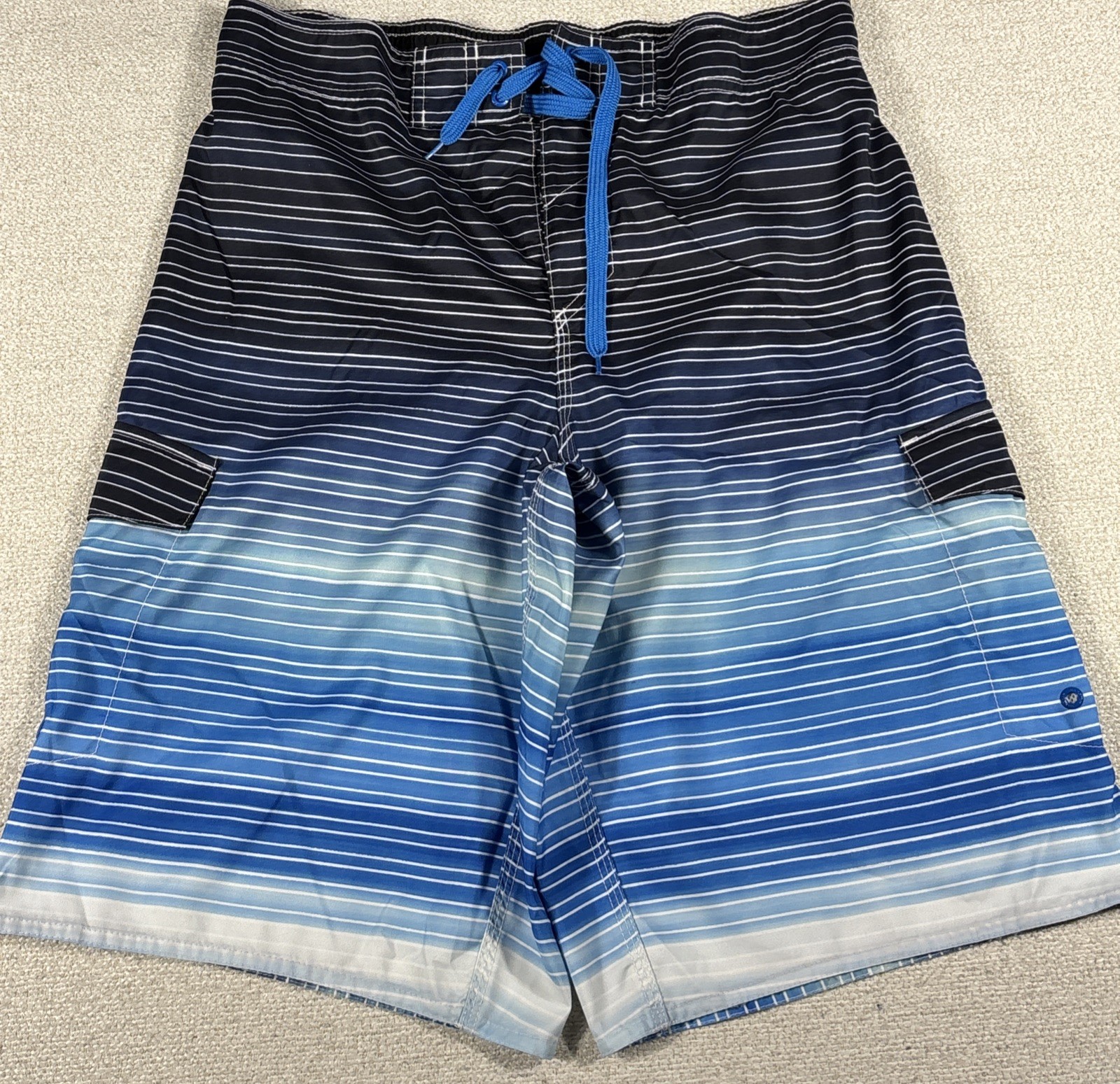 Hang Ten In-Brief Cargo Swim Shorts Men Medium Multi-Color Bermuda Qwick Dry