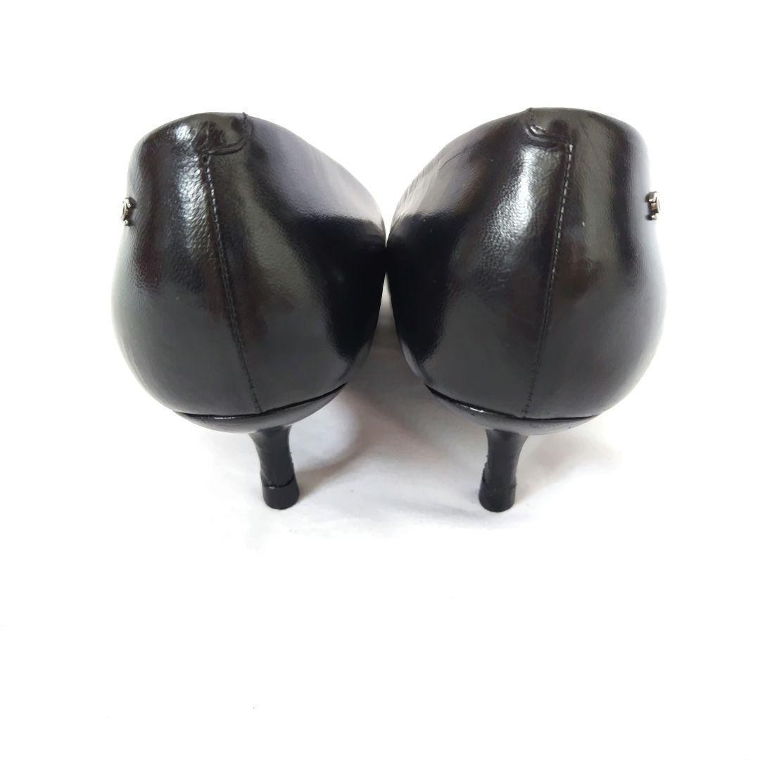 Rare Chanel Black Leather Classic Pumps 35.5 (22.5cm) 5.5cm Heel Refurbished