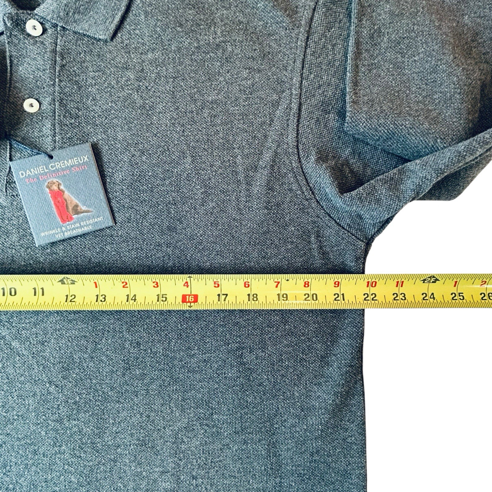 Daniel Cremieux Definitive Shirt Men’s M Gray Long Sleeve Polo 100% Cotton NWT