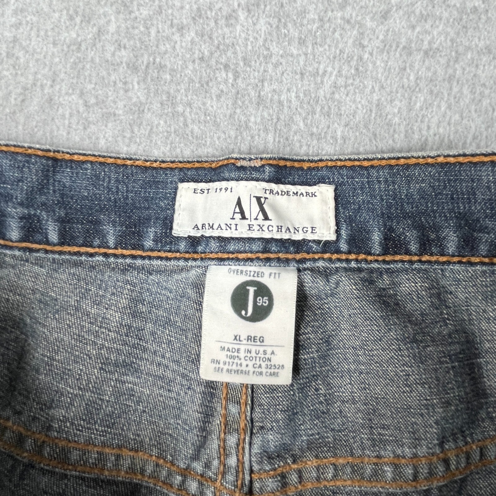 Armani Exchange Pants Jeans XL Reg Over Sized Fit Denim Dark Wash