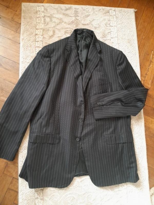 Men Corneliani Blazer Black Silk Wool 44 / XXL /
