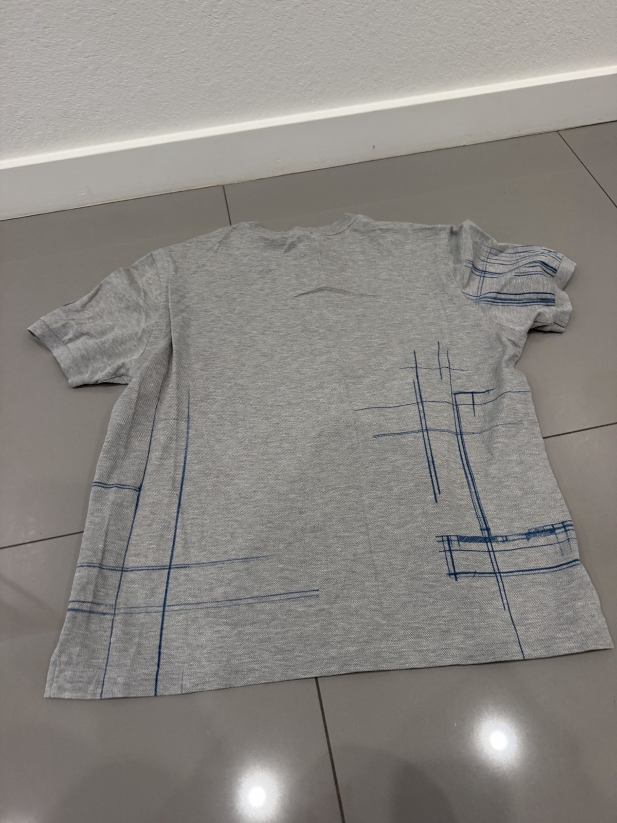 BRIONI MENS GRAY POLO T-SHIRT SIZE L