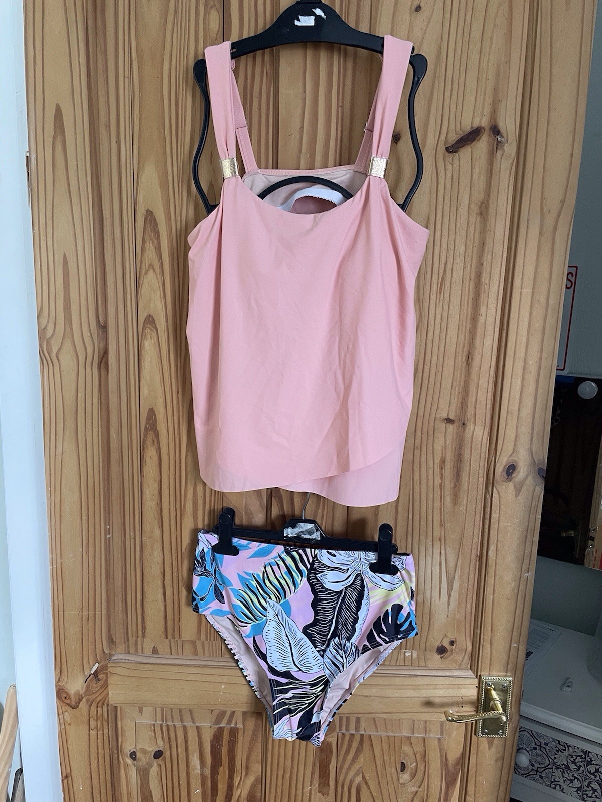 Women’s Floral Tankini with High Waisted Bikini Bottoms – Size S (8-10)