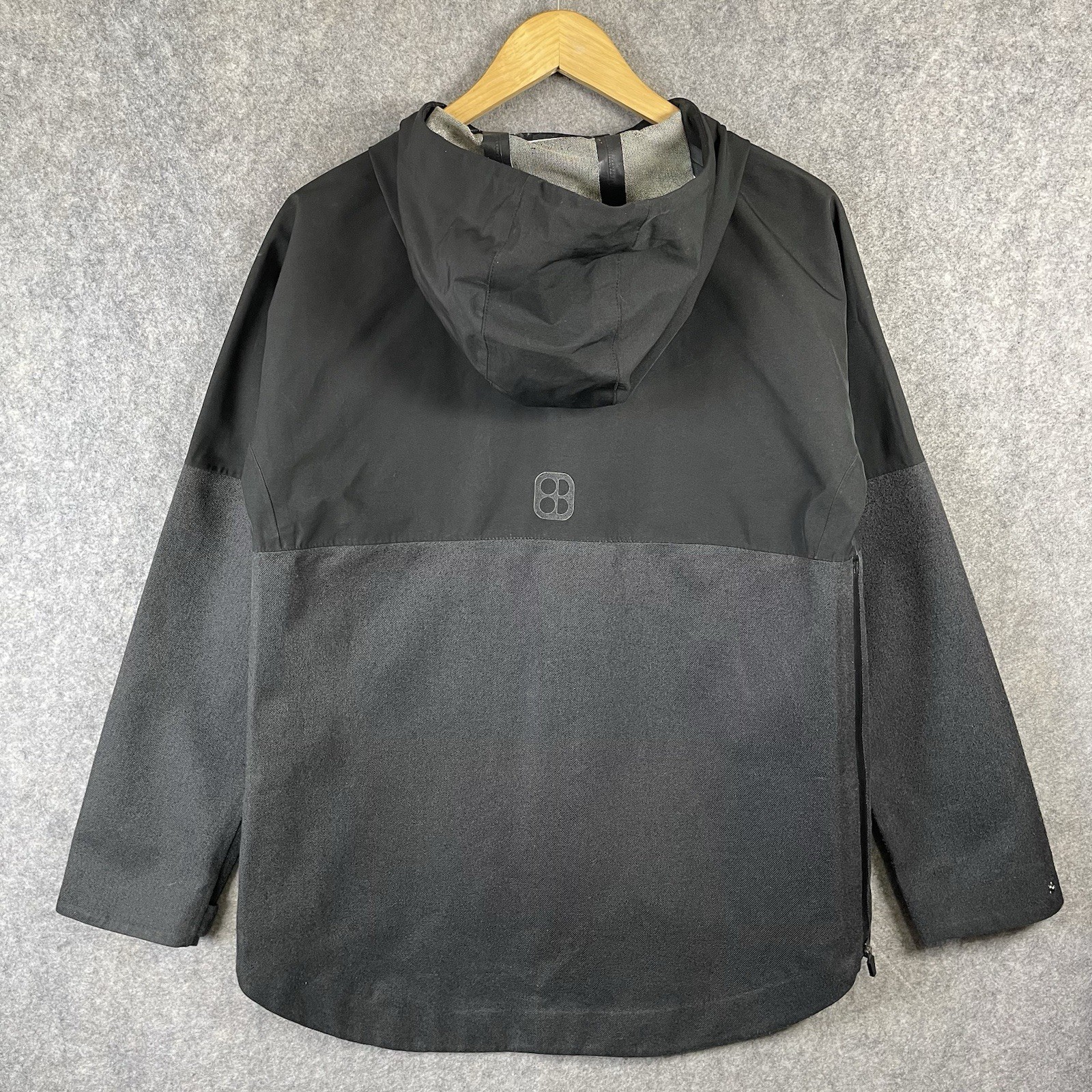 Sweaty Betty Waterproof Raincoat Womens Small Black Grey London Outdoor Coat *