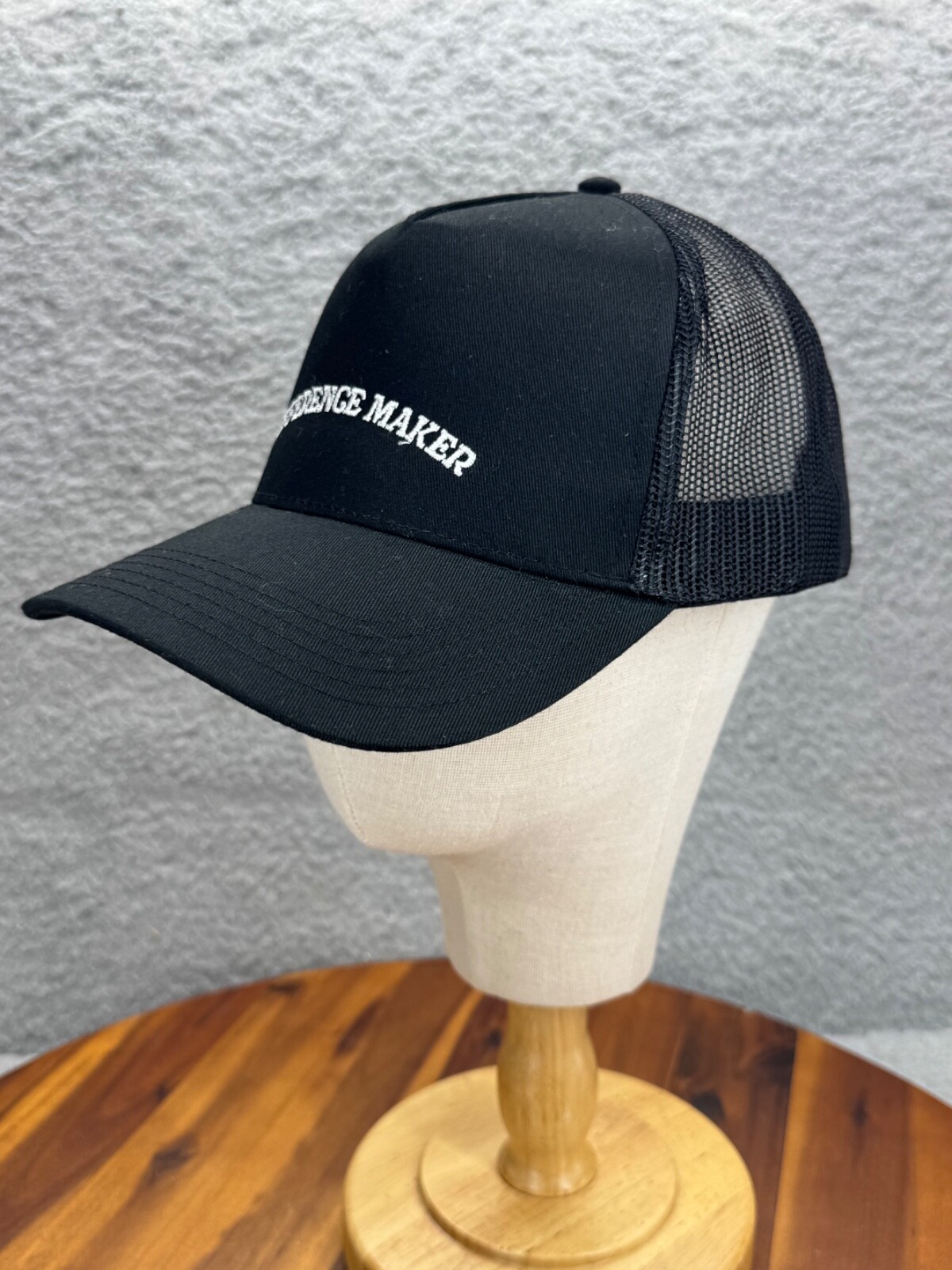 Difference Maker Otto One Size Trucker Mesh Adjustable Black Snapback Hat Cap