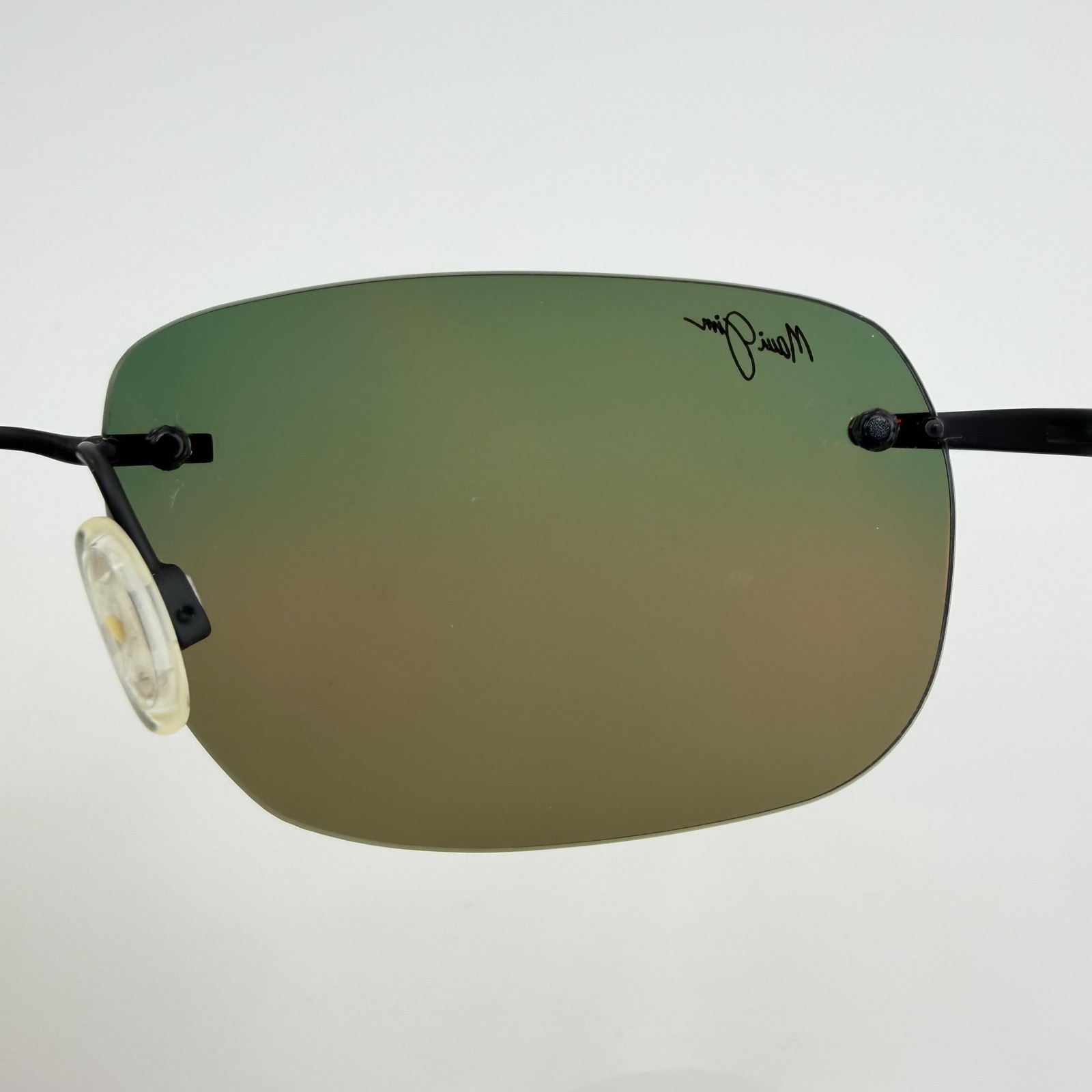 Maui Jim Sunglasses Nanea MJ332-2M Mens Black Rimless Orange Mirrored Polarized