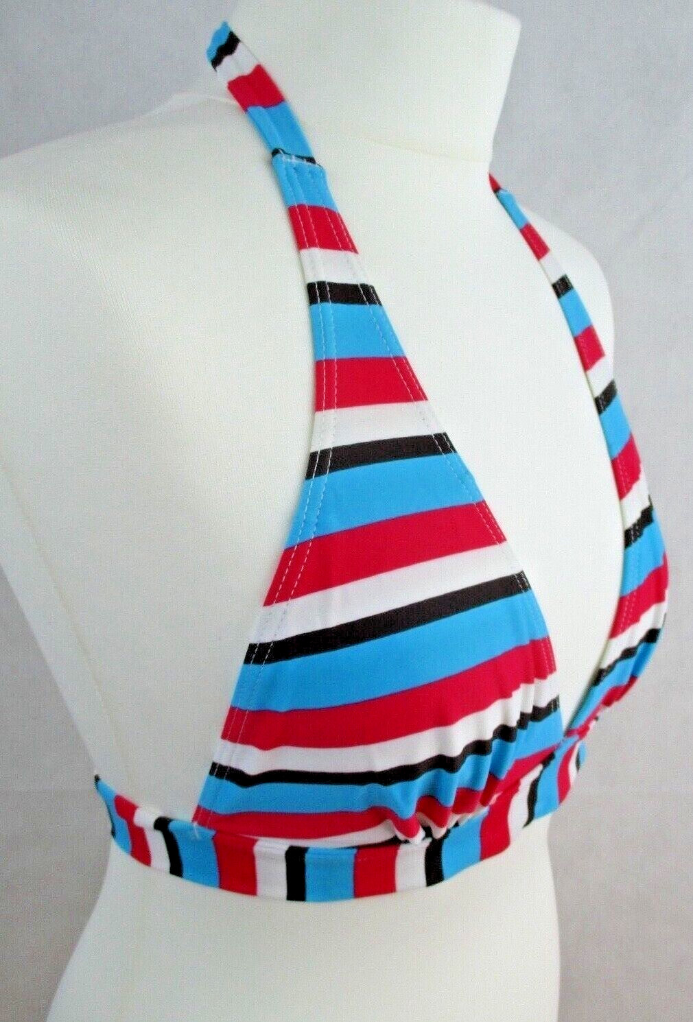 Ladies Evie Beachlife Non Padded Bikini Top Striped Multi Coloured Size UK 10
