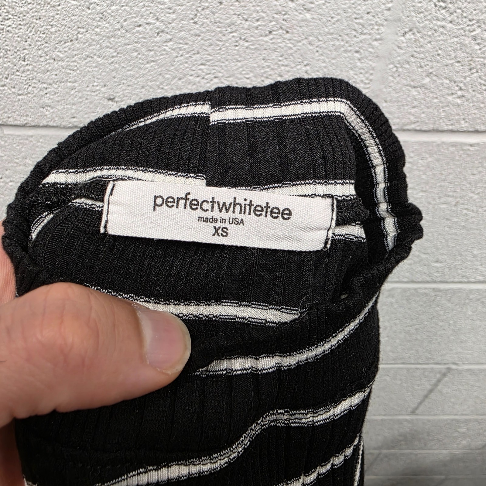 Perfectwhitetee Perfect White Tee Lauryn Shirt Striped knit black white XS