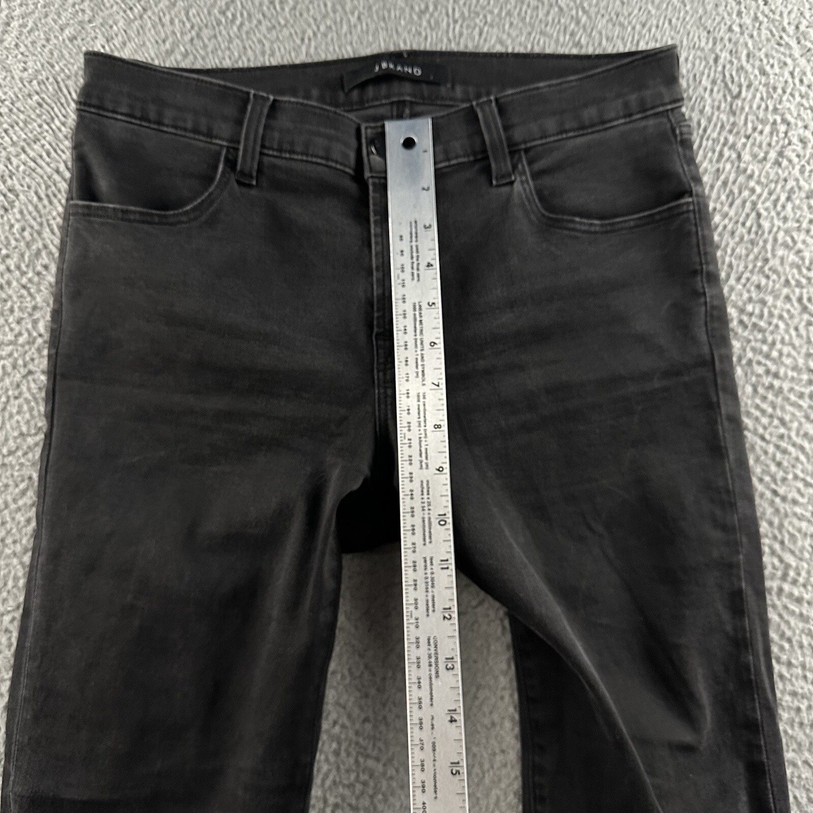 J Brand Womens Jeans Black Size 30 Mid Rise Crop Skinny Distressed Cotton Blend