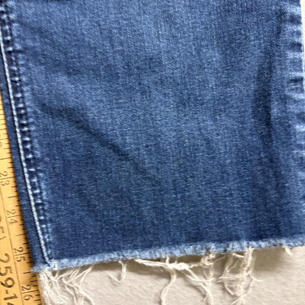 Democracy Ab Technology Crop Jeans Womens 14 Blue Denim Fray Hem Stretch