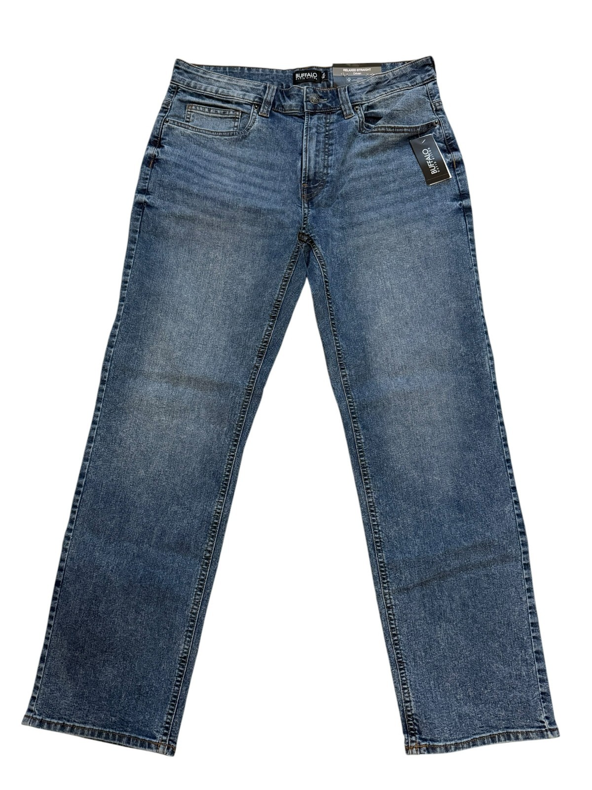 Buffalo David Bitton Men’s 32×30 Relaxed Straight Driven Jeans Medium Blue NWT
