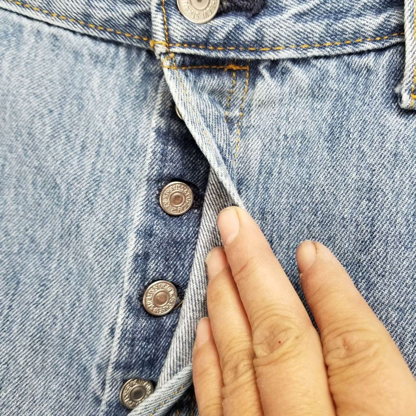 Levis Jeans Mens 36×29 Blue 501 Cotton Denim Button Fly Straight *Read*