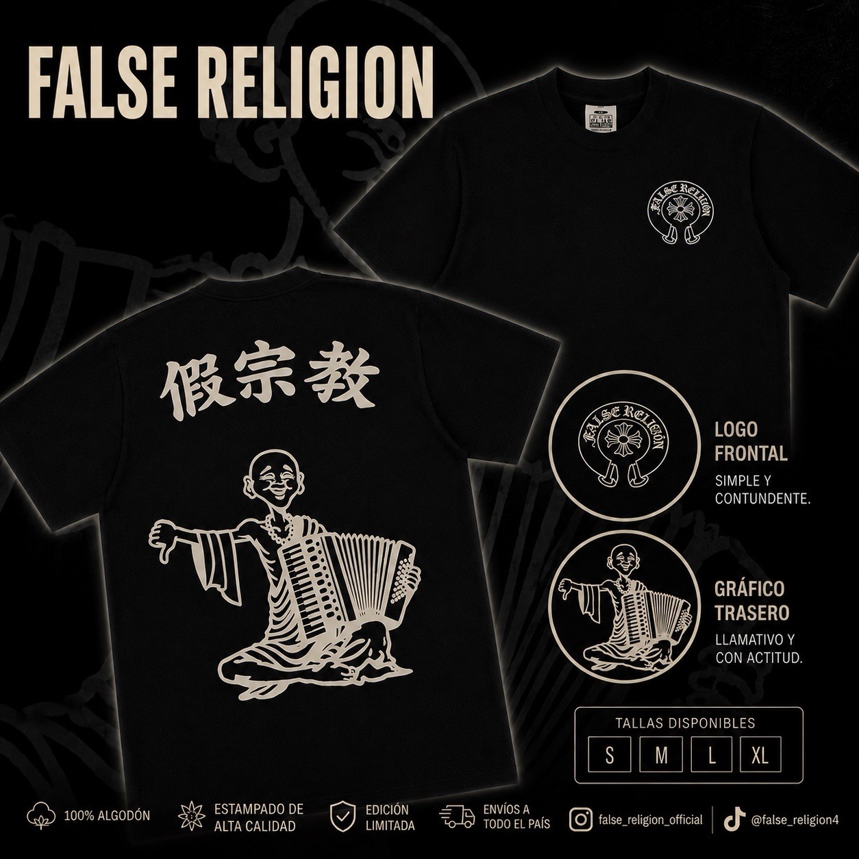 False Religion Men’s Black Cotton Graphic T-Shirt, we have all size