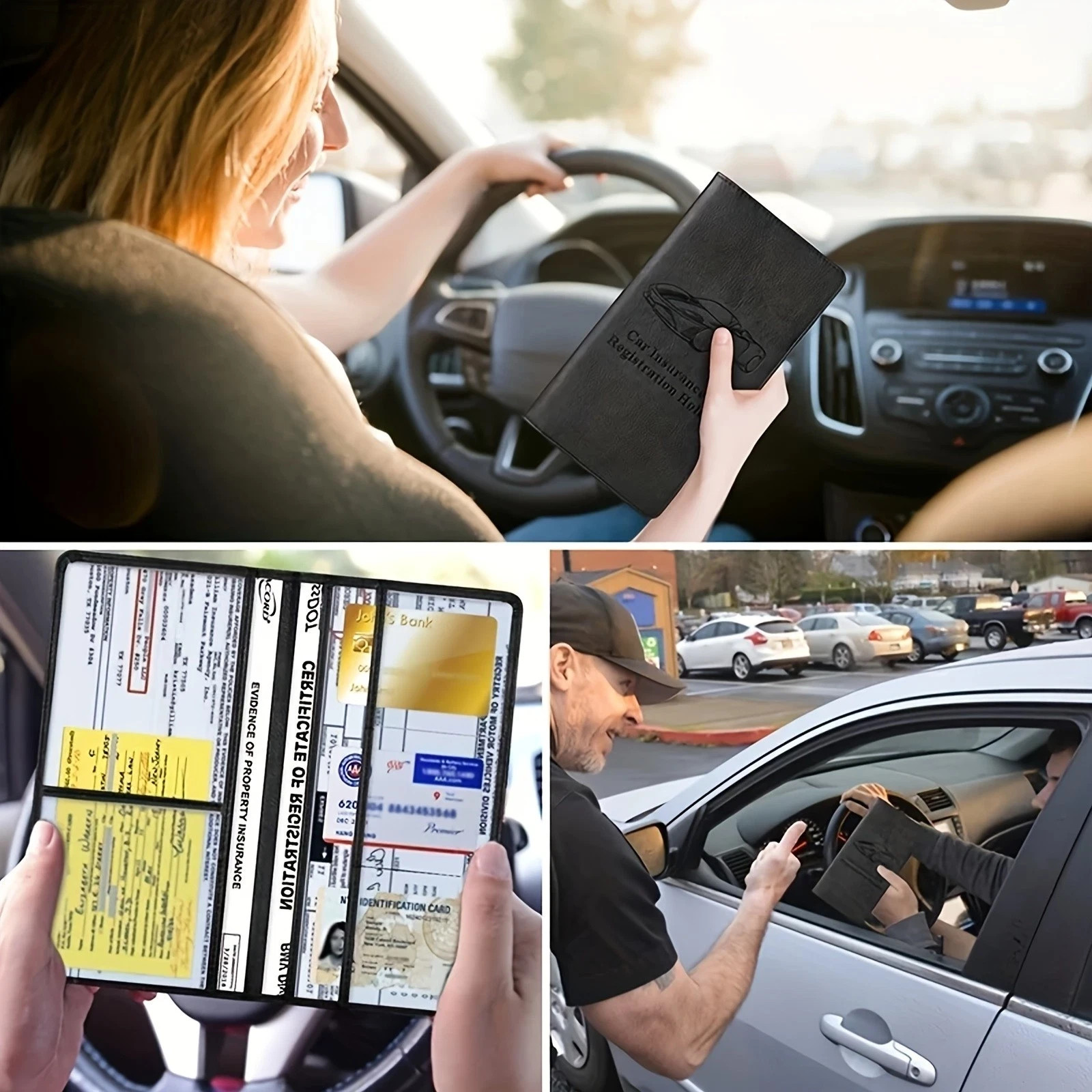 Car Insurance & Registration Holder – Auto Document Organizer for Vehicle Papers