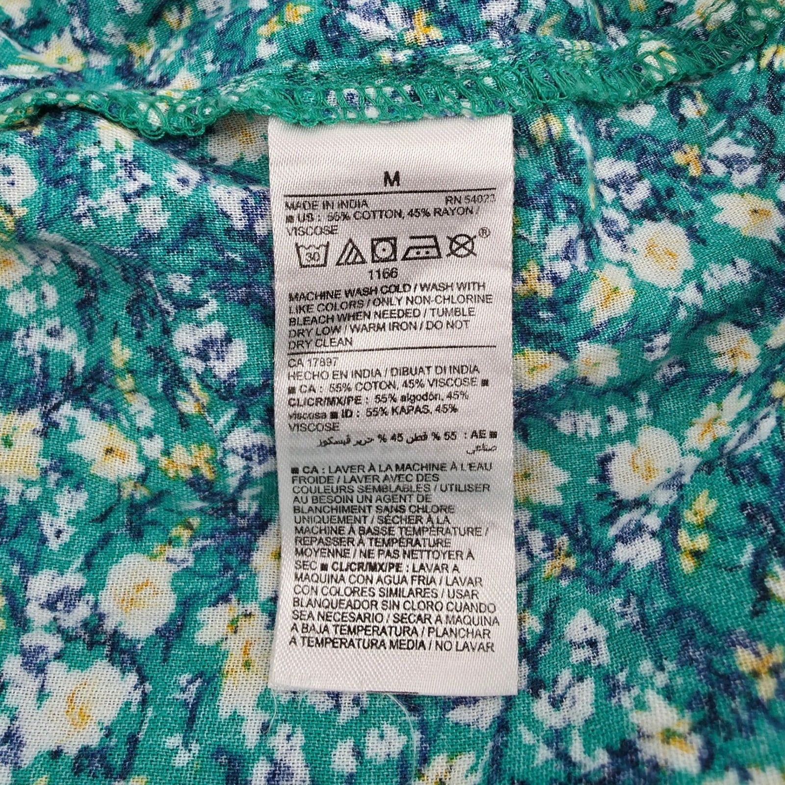Old Navy Teal Green Floral Tiered Maxi Dress Puff Sleeve Button Front Womens M
