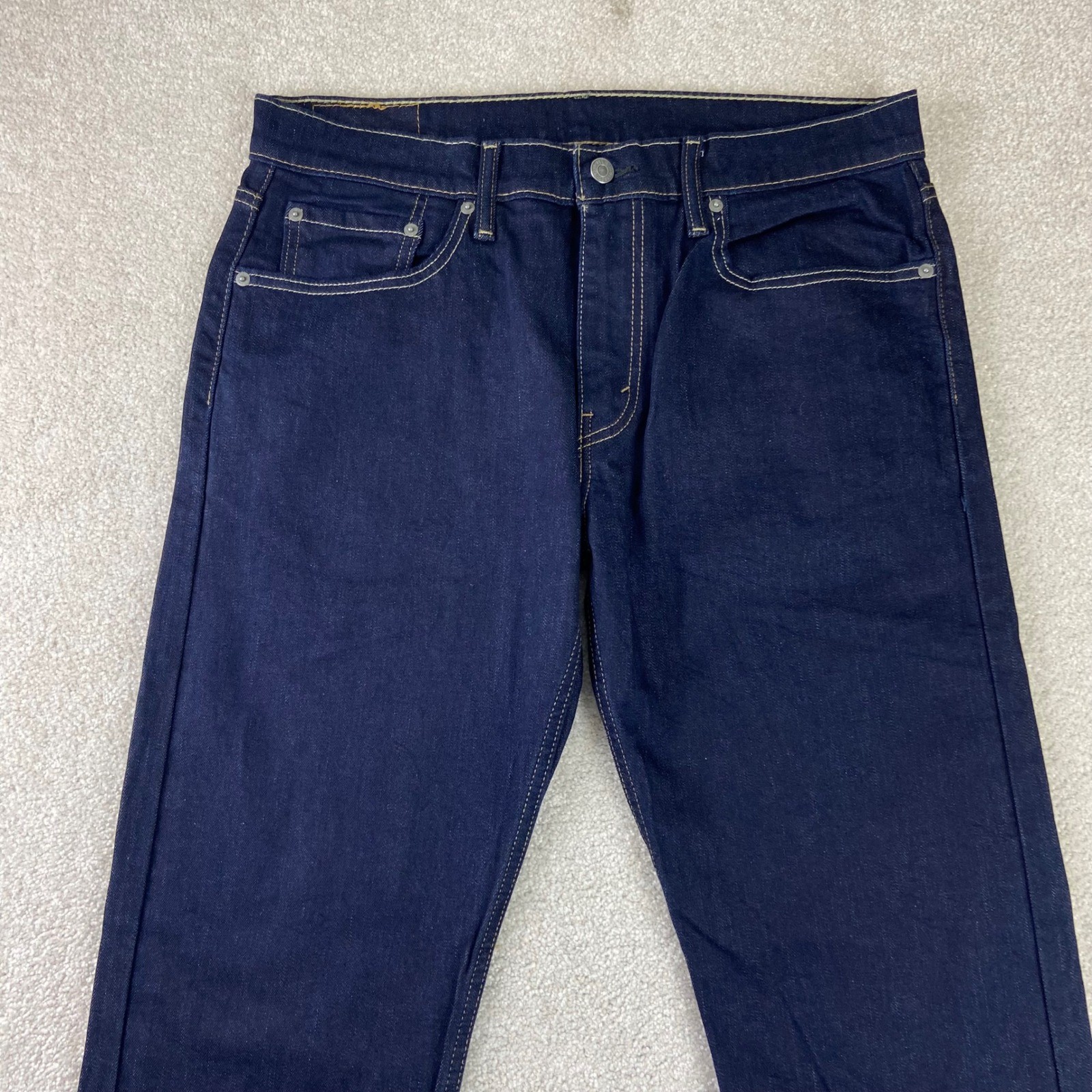 Levi’s 502 Regular Taper Mens 33×32 (Fits35x31) Dark Blue Stretch Denim Jeans