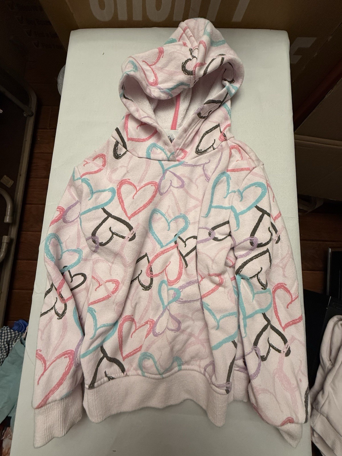 Kids Headquarters Girls 5 2-Piece Heart Fleece Hoodie & Pants Set Pullover