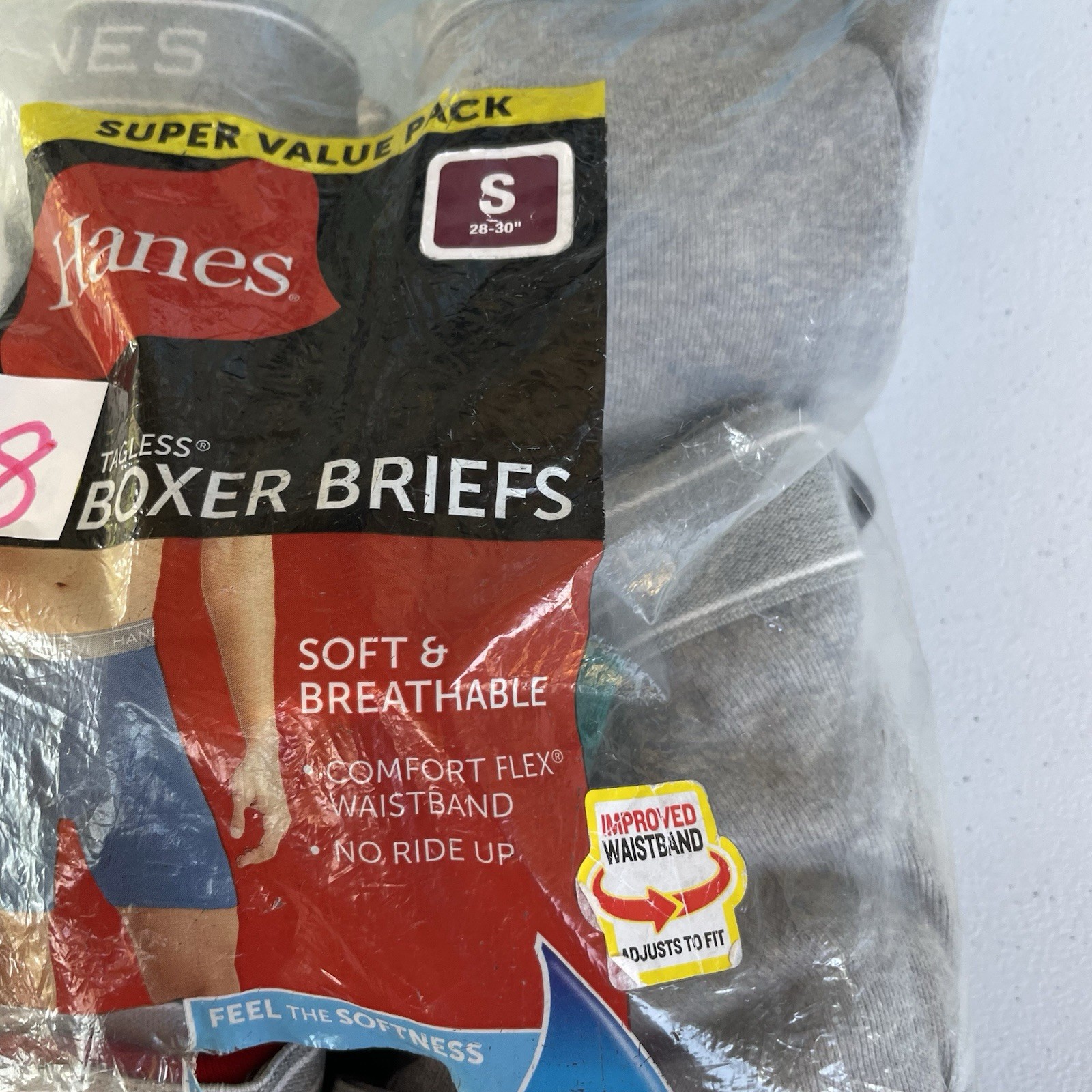 S Hanes Men’s Assorted Colors Boxer Briefs Underwear Tagless 8 Pack SMALL New