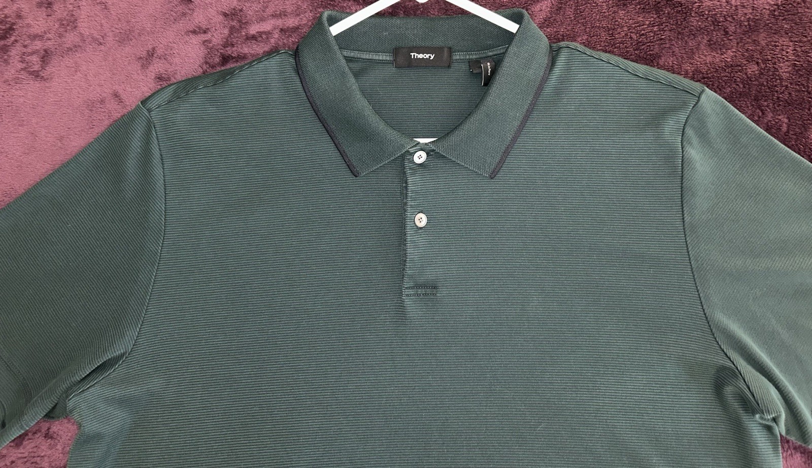 Theory Current Stripe Standard Polo-XL-Pila Cotton-Slim-NWOT-Excellent-MSRP$125