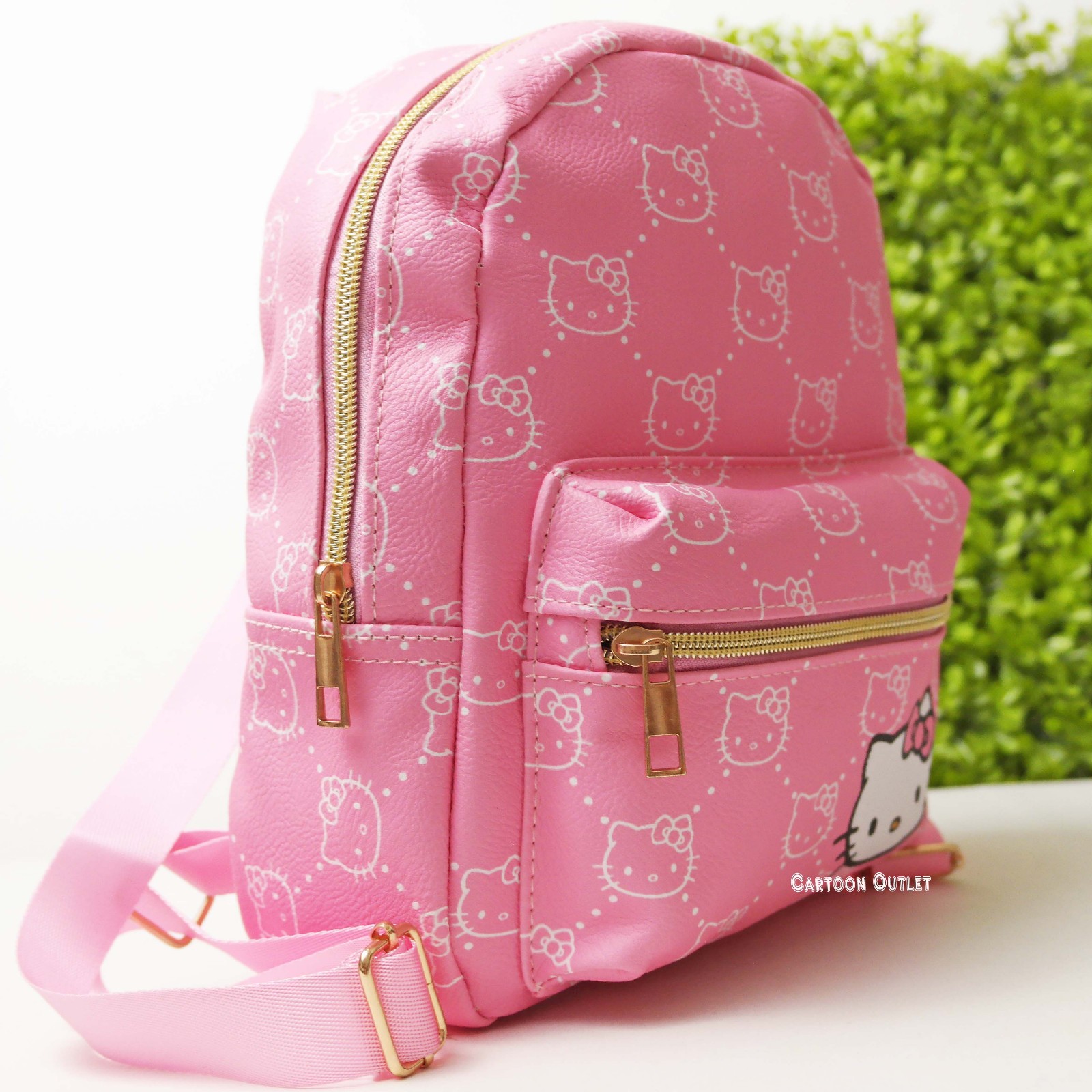 Hello Kitty Mini Backpack Purse 10″ Faux Leather Authentic Pink Trending