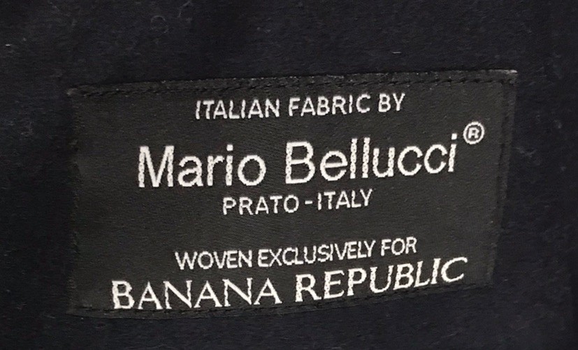Banana Republic Pea Coat Mario Bellucci M Italian Fabric Wool Quilted Lining