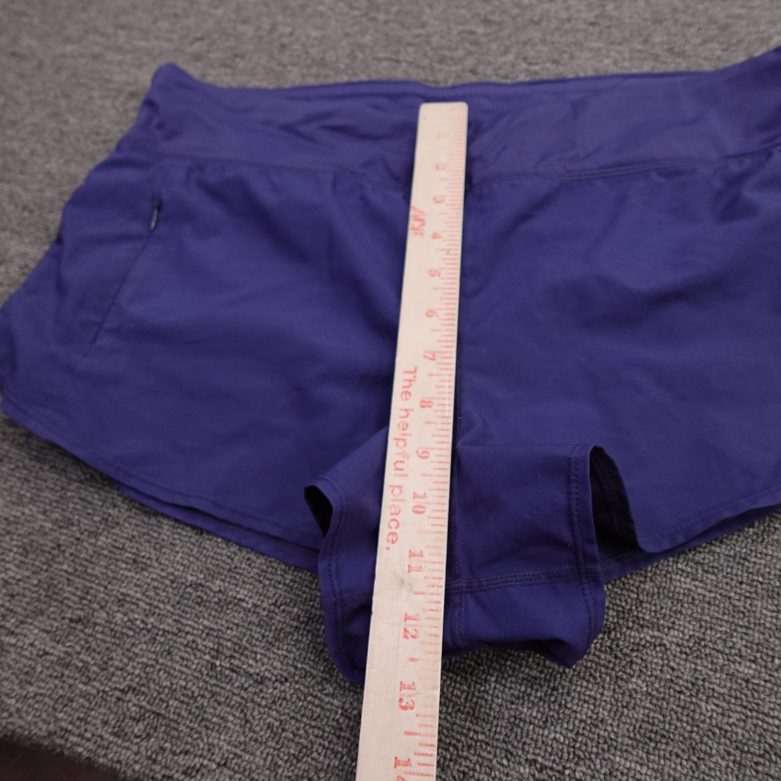 Title Nine Shorts Womens Large Purple Lined Running Athletic Zip Pocket 3.5 In