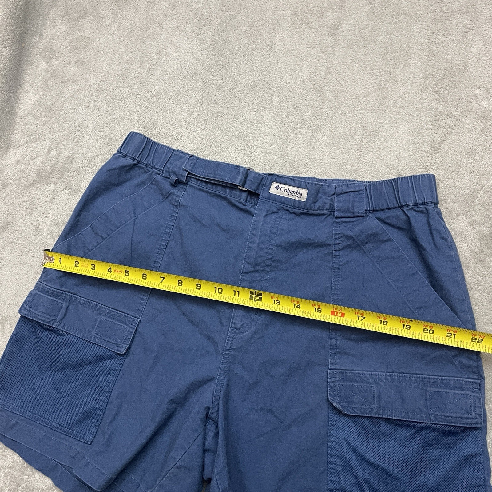 Columbia PFG Half Moon II Cargo Shorts Mens Blue Utility Fishing Hiking Large
