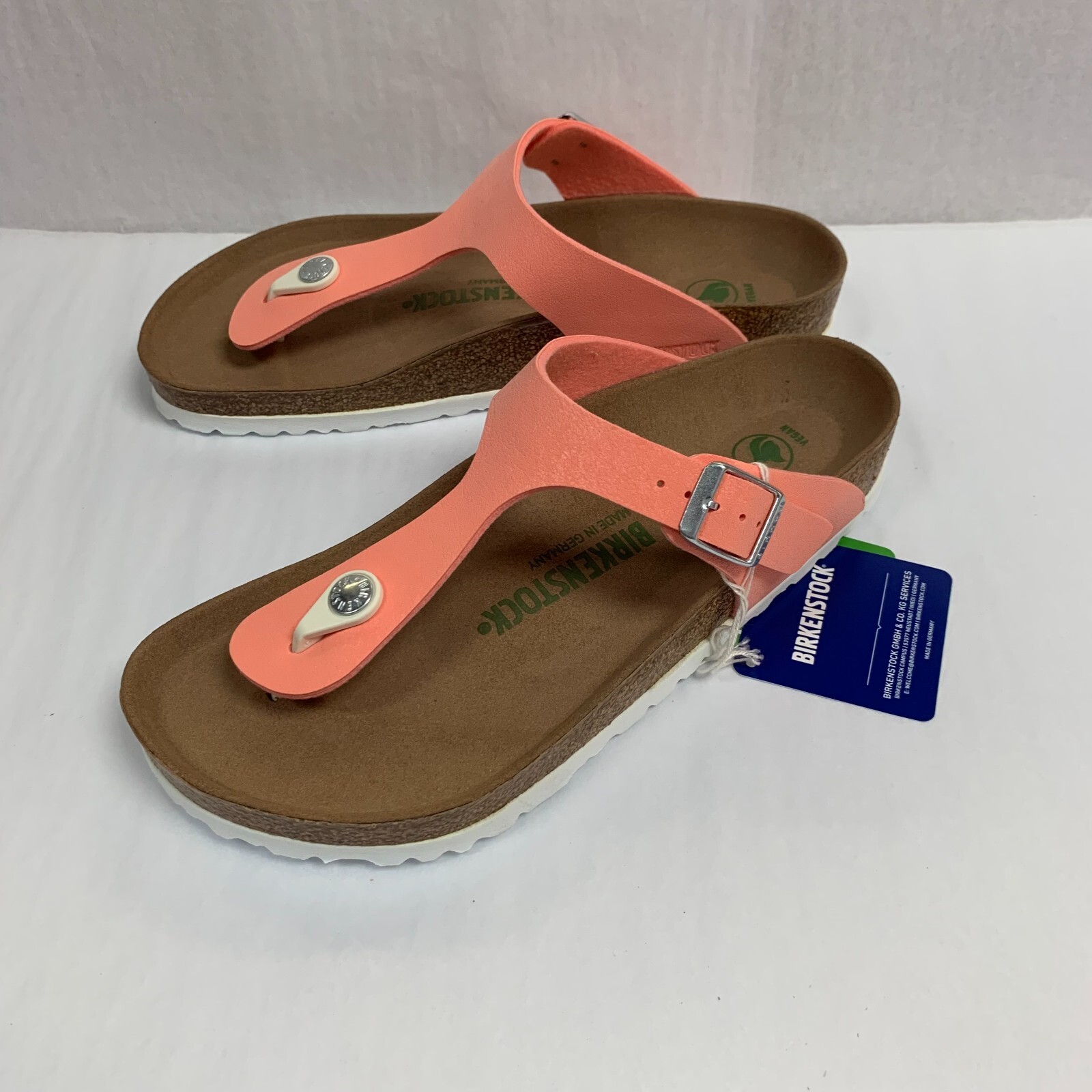 Birkenstock New w/ Box Gizeh Brushed Flamingo Birko-Flor Vegan Nar Select Size