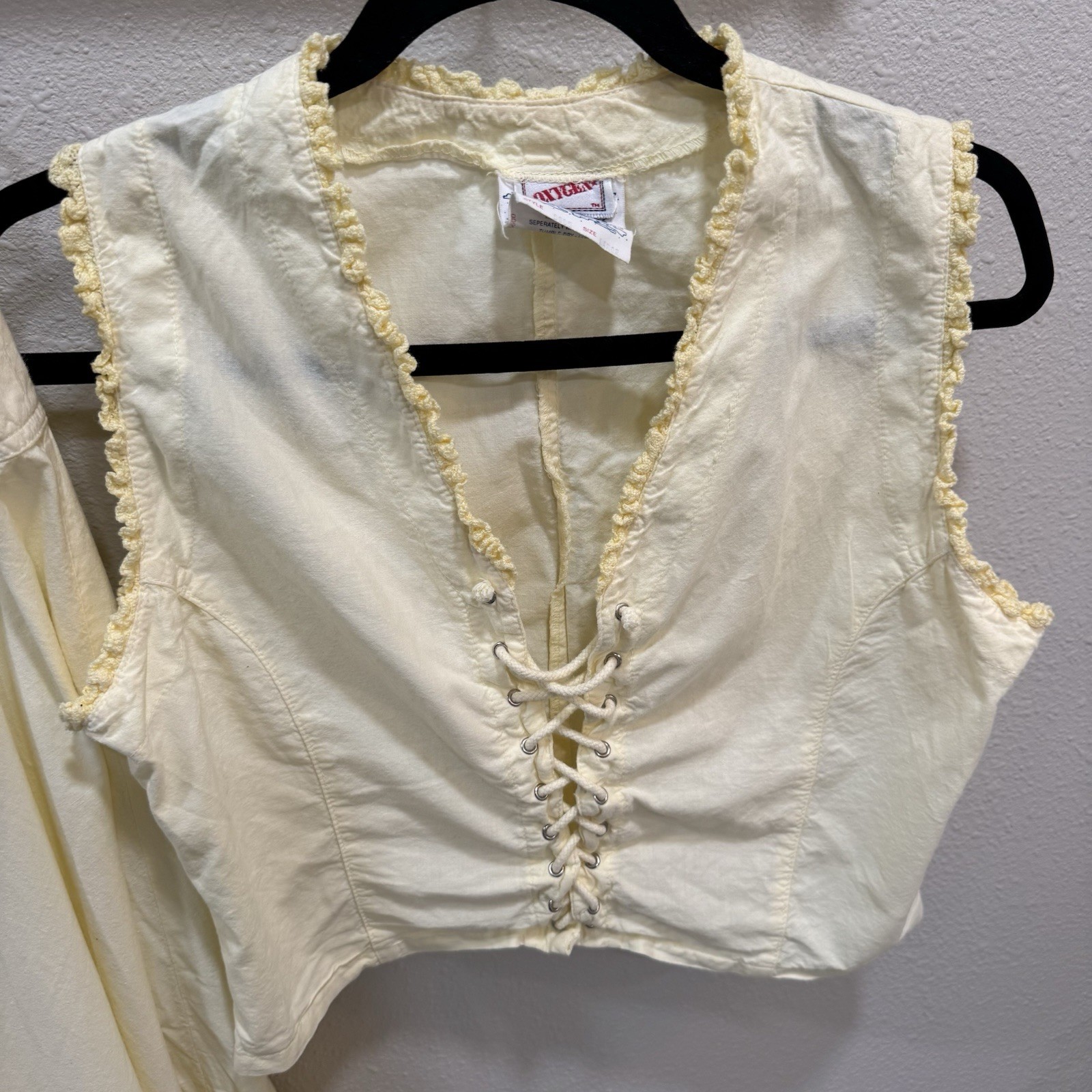 Vintage Oxygen Brand Lace-Up Vest/Skirt Sz L Victorian Romantic Coquette Corset