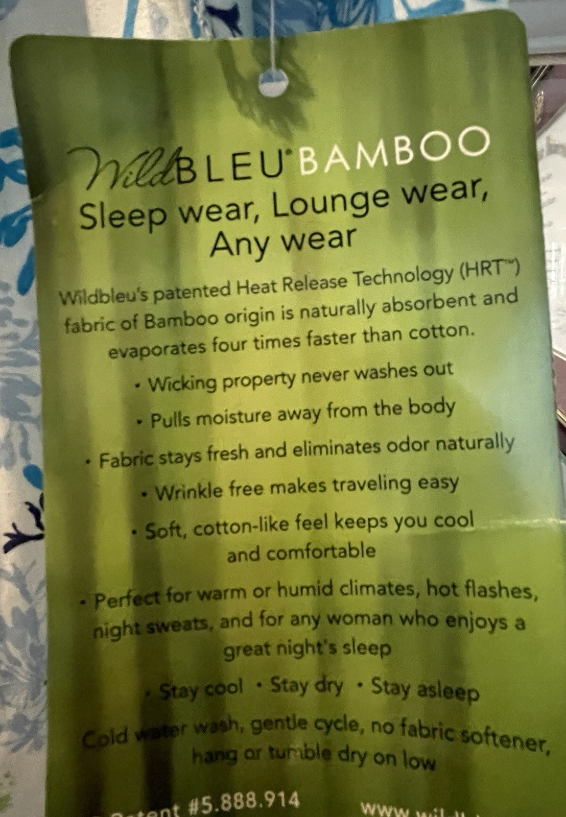 NWT WildBleu Pintuck Moonflower Bamboo Stay Cool Moisture Wicking Sleepshirt XL