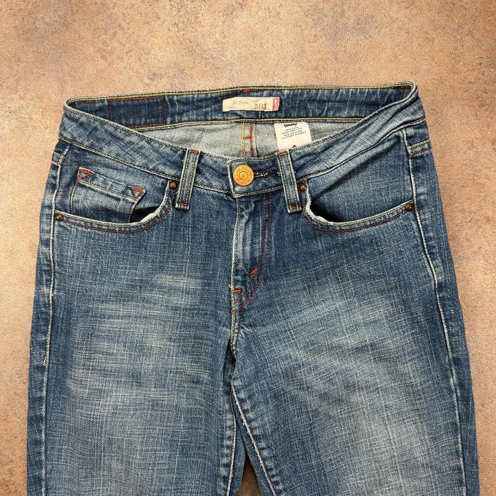 LEVI’S 508 Jeans Womens (28 Inch Waist) (31 Inch Leg) Slim Fit Blue Denim