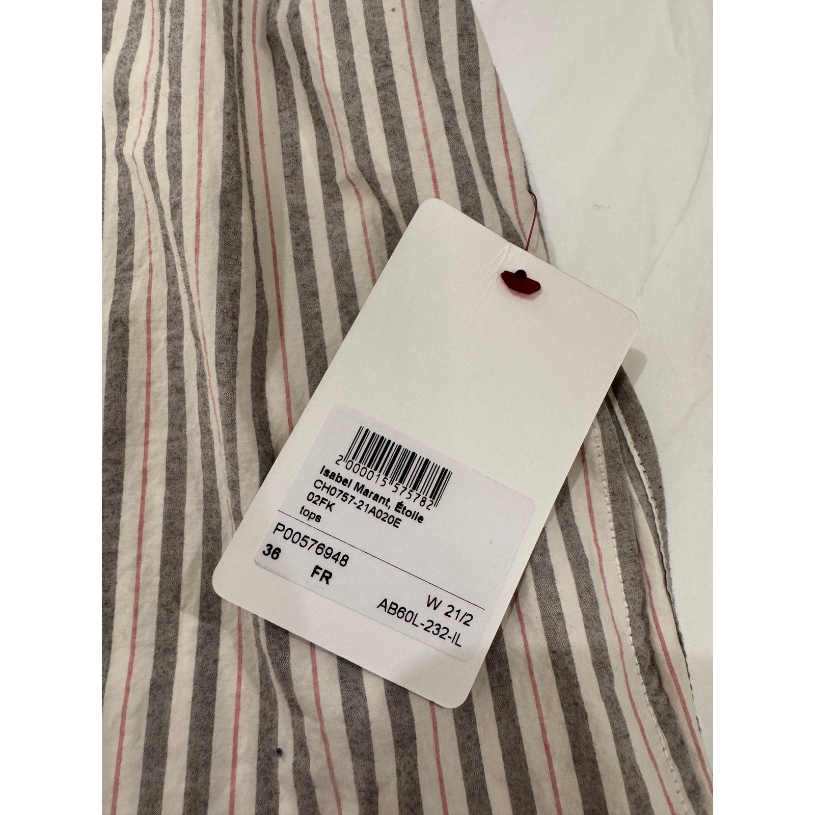 Isabel Marant Ajady Striped Button Down Shirt Women’s FR 36 Cotton French NWT
