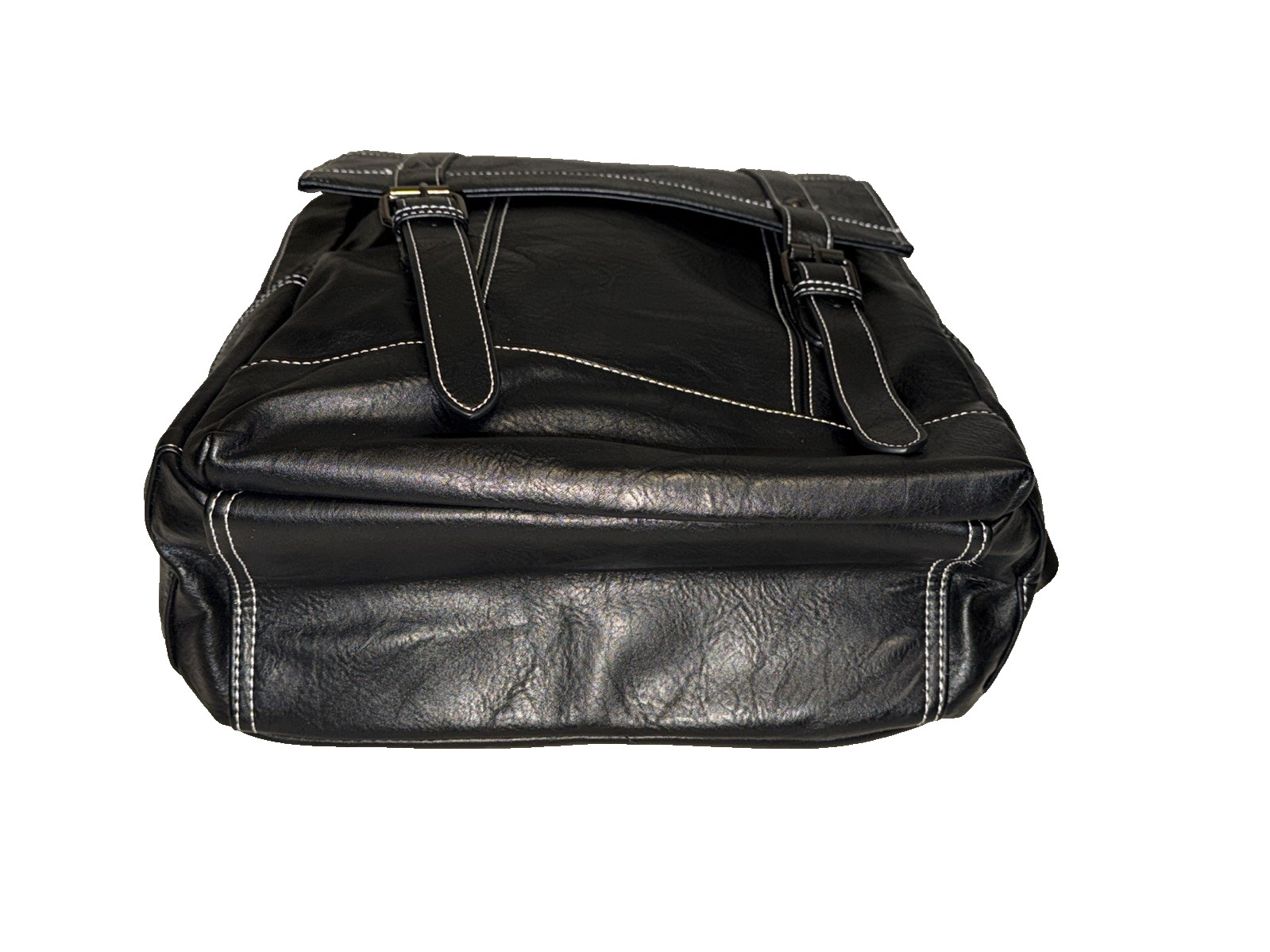 Mad Man Drake Black Vegan Leather 15″H x 12″W x 5″D Backpack Faux Leather #28987