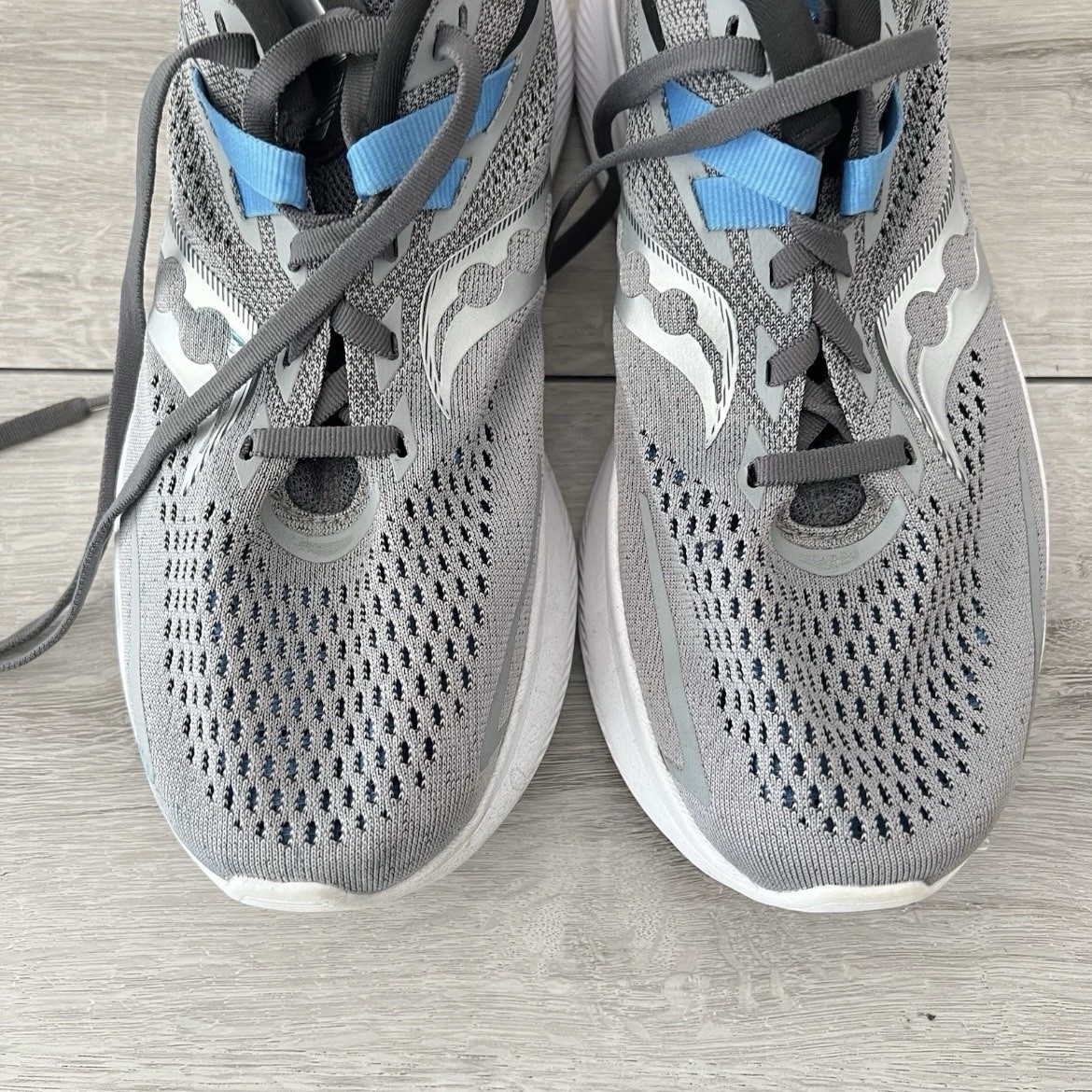Saucony Ride 15 Men’s Size 7 Gray Running Walking Athletic Shoes PWRRUN