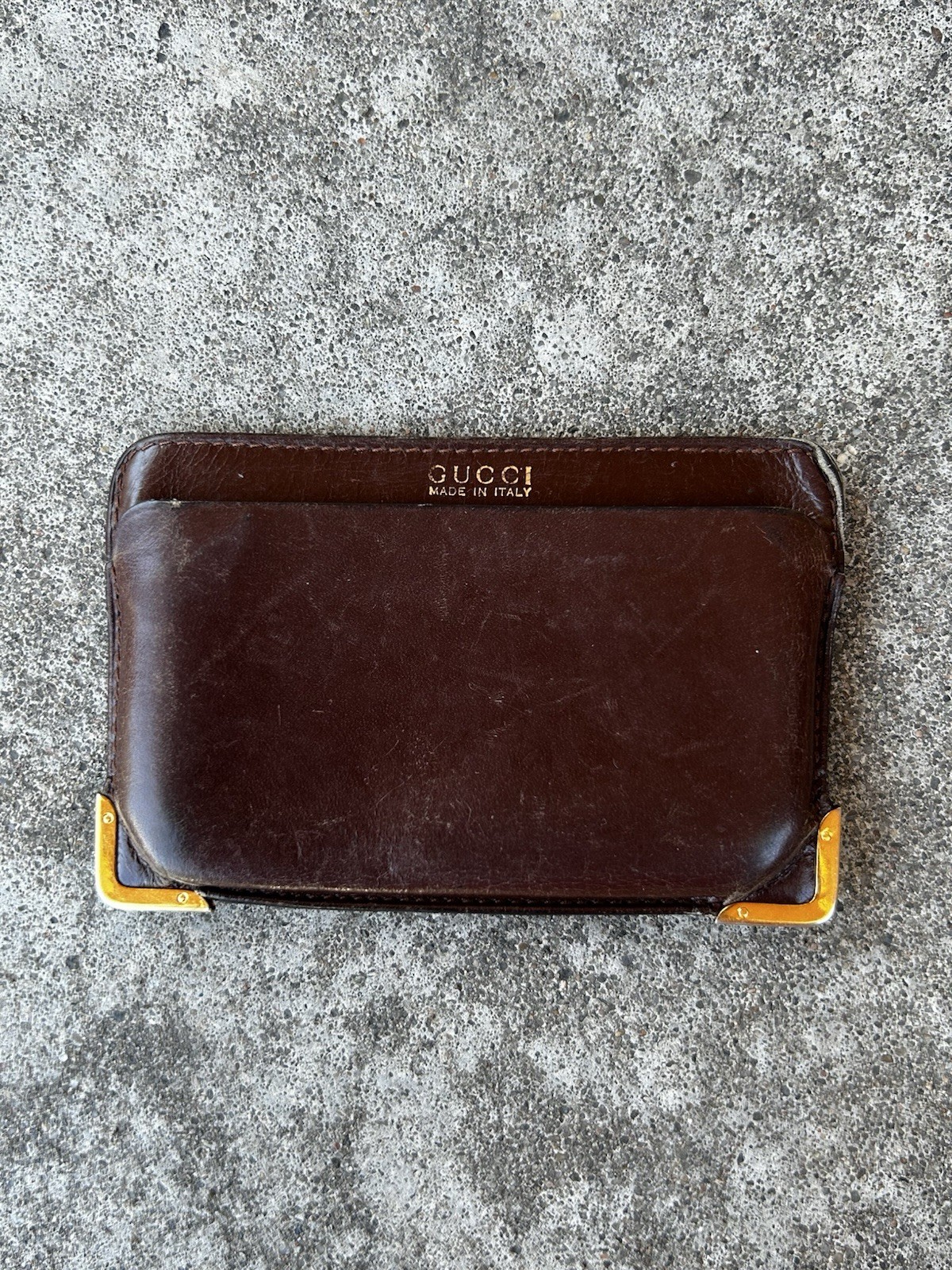 Vintage GUCCI Card Holder Brown Leather Vintage GUCCI Wallet Men’s Gucci Wallet