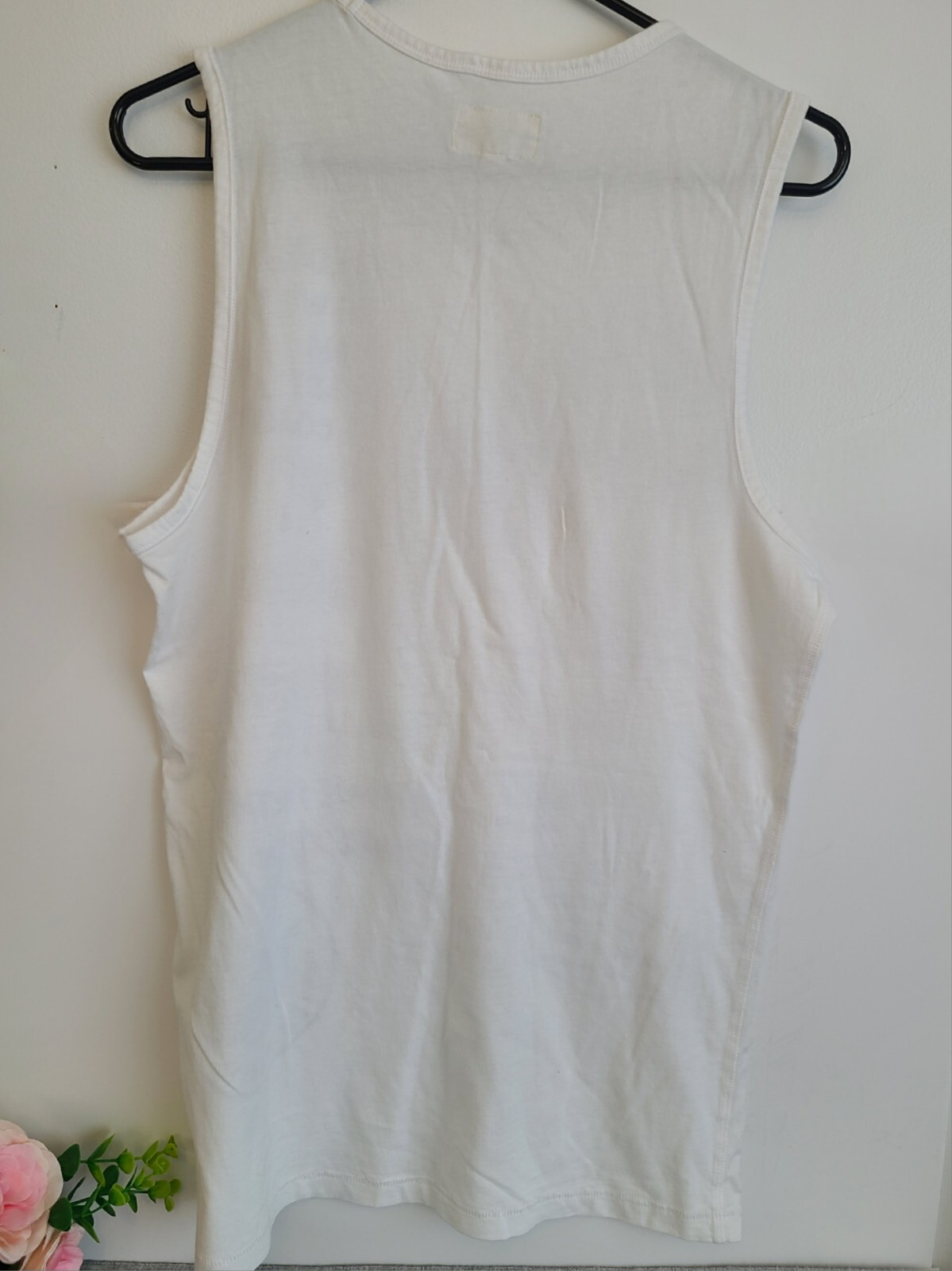 Second To None Distillery Summer Men Tank Top, White, Size S